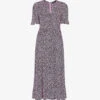 Whistles Aria Floral-print Crepe Midi Dress