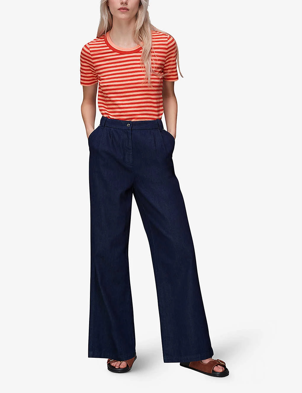 Whistles Rosa Striped Cotton-jersey T-shirt 2 Whistles Rosa Striped Cotton-jersey T-shirt - Image 2