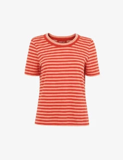 Whistles Rosa Striped Cotton-jersey T-shirt
