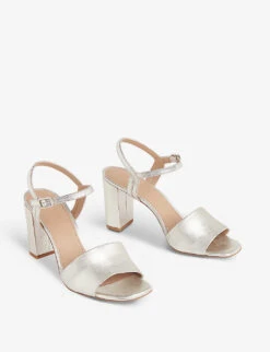 Whistles Lilley Open-toe Leather Heeled Sandals -The Fashion Shop R03945996 SILVER ALT02