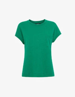Whistles Ember Round-neck Cotton And Linen-blend T-shirt