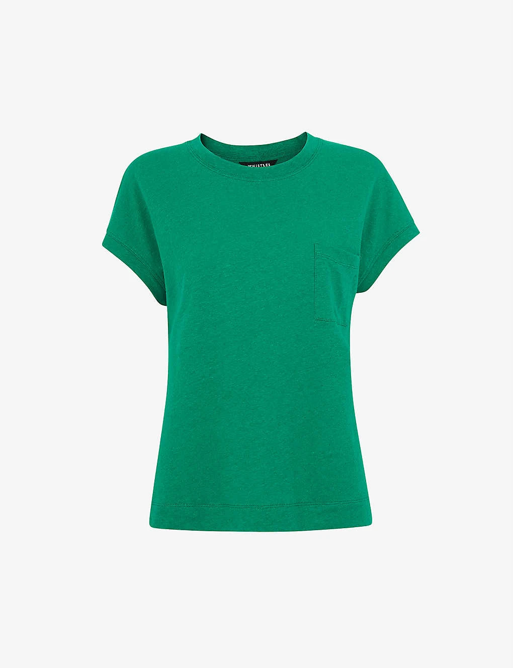 Whistles Ember Round-neck Cotton And Linen-blend T-shirt 1 Whistles Ember Round-neck Cotton And Linen-blend T-shirt