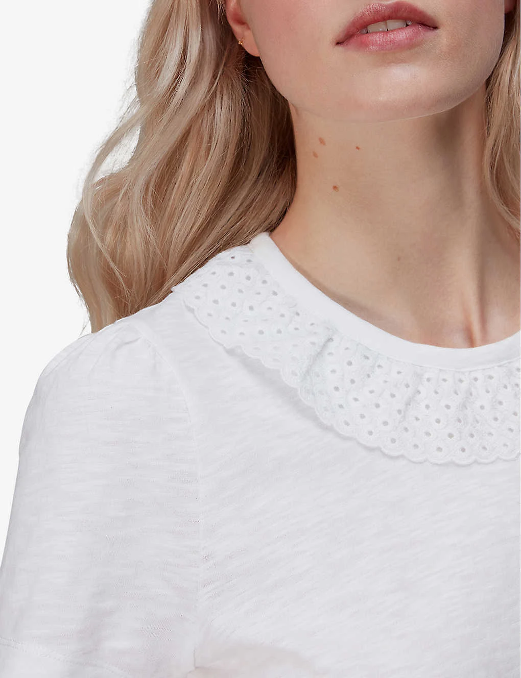 Whistles Matilda Broderie-anglaise Organic-cotton T-shirt 5 Whistles Matilda Broderie-anglaise Organic-cotton T-shirt - Image 5