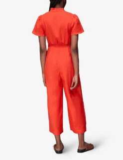 Whistles Emmie Relaxed-fit Linen Jumpsuit 9 Whistles Emmie Relaxed-fit Linen Jumpsuit -The Fashion Shop R03946652 RED ALT03