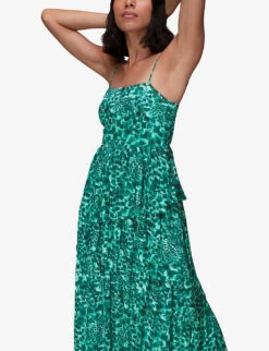 Whistles Wildcat-print Recycled Polyester-blend Midi Dress 8 Whistles Wildcat-print Recycled Polyester-blend Midi Dress -The Fashion Shop R03947107 MULTICOLOURED ALT02