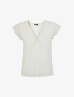Whistles Ruffled-collar Woven Top
