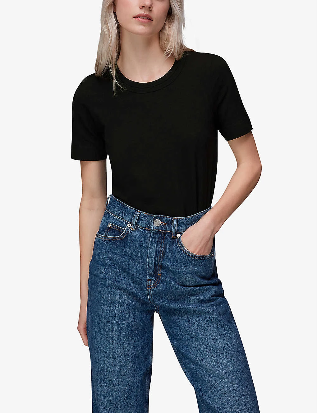 Whistles Rosa Double-trim Cotton T-shirt 3 Whistles Rosa Double-trim Cotton T-shirt - Image 3