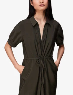 Whistles Jenny Relaxed Woven Jumpsuit 9 Whistles Jenny Relaxed Woven Jumpsuit -The Fashion Shop R03949765 KHAKIOLIVE ALT04
