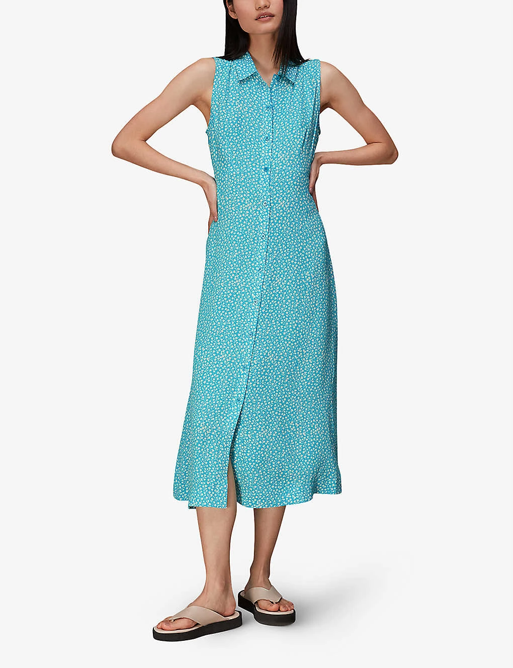 Whistles Flowerpod Floral-print Crepe Midi Dress 2 Whistles Flowerpod Floral-print Crepe Midi Dress - Image 2