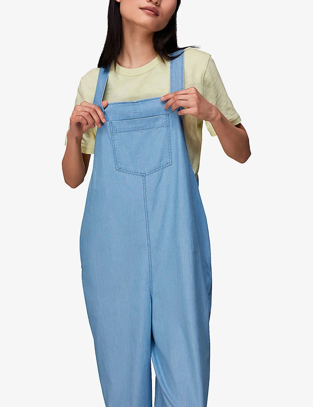 Whistles Rita Sleeveless Relaxed-fit Wide-leg Cotton-blend Dungarees 3 Whistles Rita Sleeveless Relaxed-fit Wide-leg Cotton-blend Dungarees - Image 3