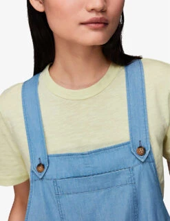 Whistles Rita Sleeveless Relaxed-fit Wide-leg Cotton-blend Dungarees 11 Whistles Rita Sleeveless Relaxed-fit Wide-leg Cotton-blend Dungarees -The Fashion Shop R03952633 ALT05