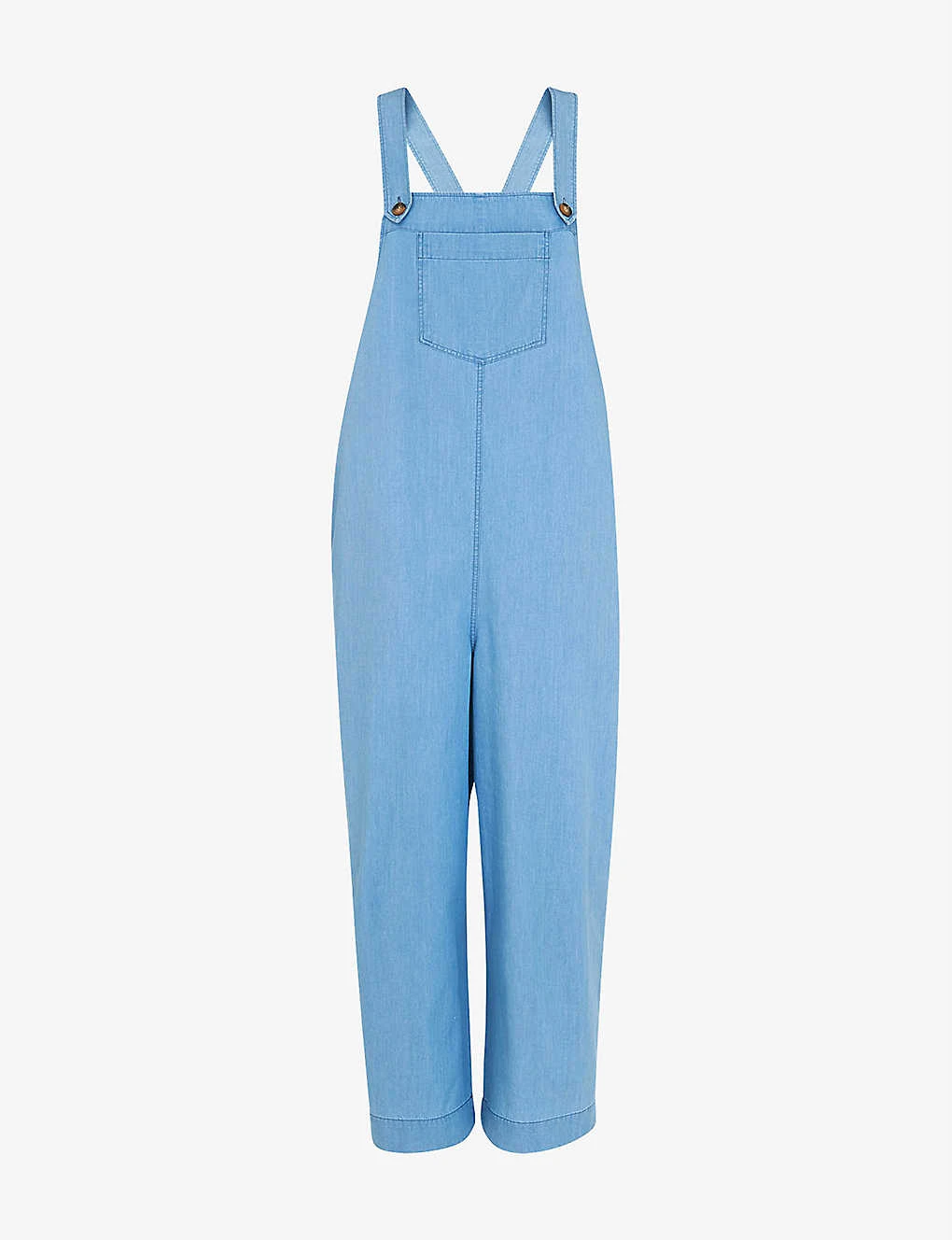Whistles Rita Sleeveless Relaxed-fit Wide-leg Cotton-blend Dungarees 1 Whistles Rita Sleeveless Relaxed-fit Wide-leg Cotton-blend Dungarees