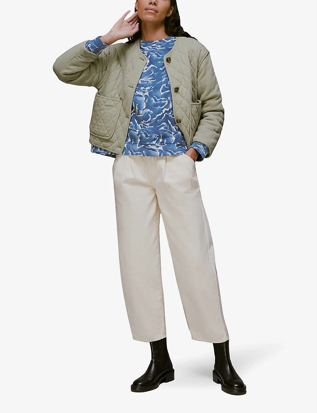 Whistles Zebra-print Oversized Cotton Sweatshirt 2 Whistles Zebra-print Oversized Cotton Sweatshirt - Image 2