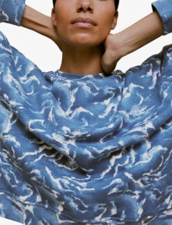 Whistles Zebra-print Oversized Cotton Sweatshirt 9 Whistles Zebra-print Oversized Cotton Sweatshirt -The Fashion Shop R03953239 MULTICOLOURED ALT04