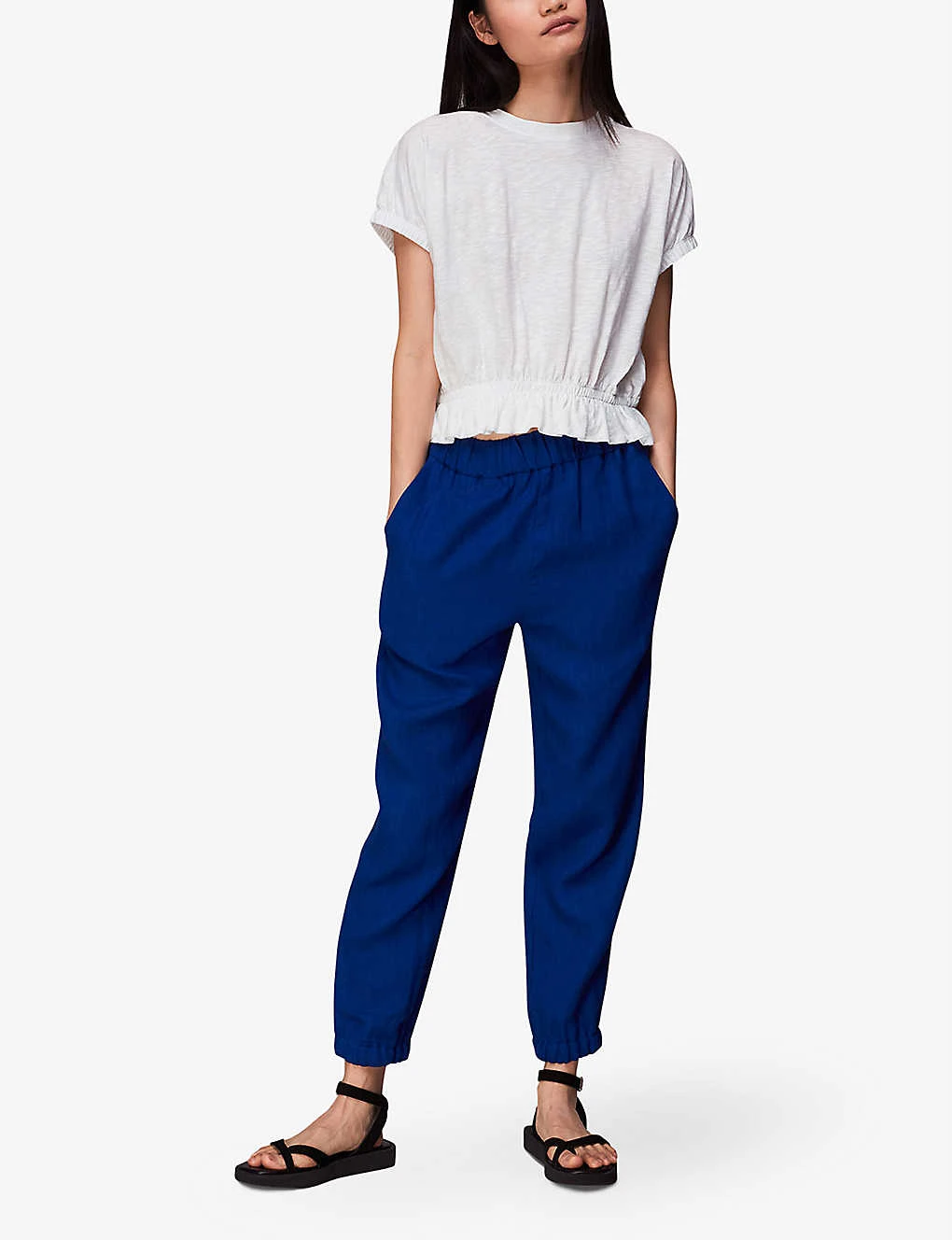 Whistles Celly Gathered-hem Cotton Top 2 Whistles Celly Gathered-hem Cotton Top - Image 2