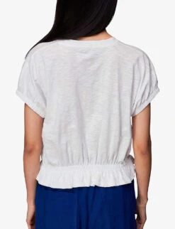 Whistles Celly Gathered-hem Cotton Top 8 Whistles Celly Gathered-hem Cotton Top -The Fashion Shop R03953241 WHITE ALT03