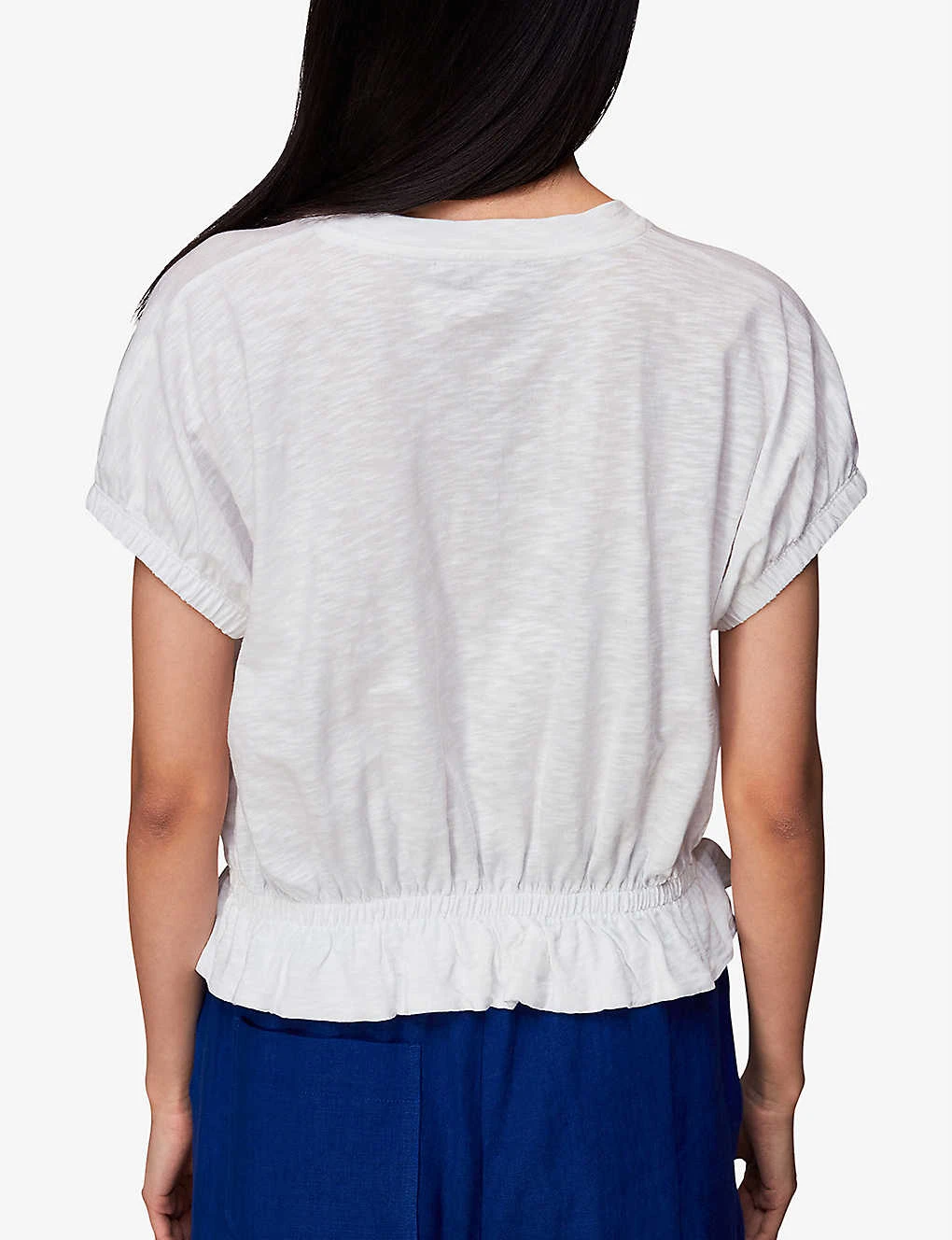Whistles Celly Gathered-hem Cotton Top 4 Whistles Celly Gathered-hem Cotton Top - Image 4