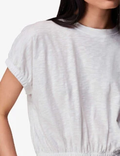 Whistles Celly Gathered-hem Cotton Top 9 Whistles Celly Gathered-hem Cotton Top -The Fashion Shop R03953241 WHITE ALT04