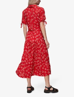 Whistles Tie-dye Tiered Woven Midi Skirt -The Fashion Shop R03953960 MULTICOLOURED ALT03