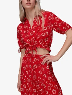 Whistles Tie-dye Tiered Woven Midi Skirt -The Fashion Shop R03953960 MULTICOLOURED ALT04