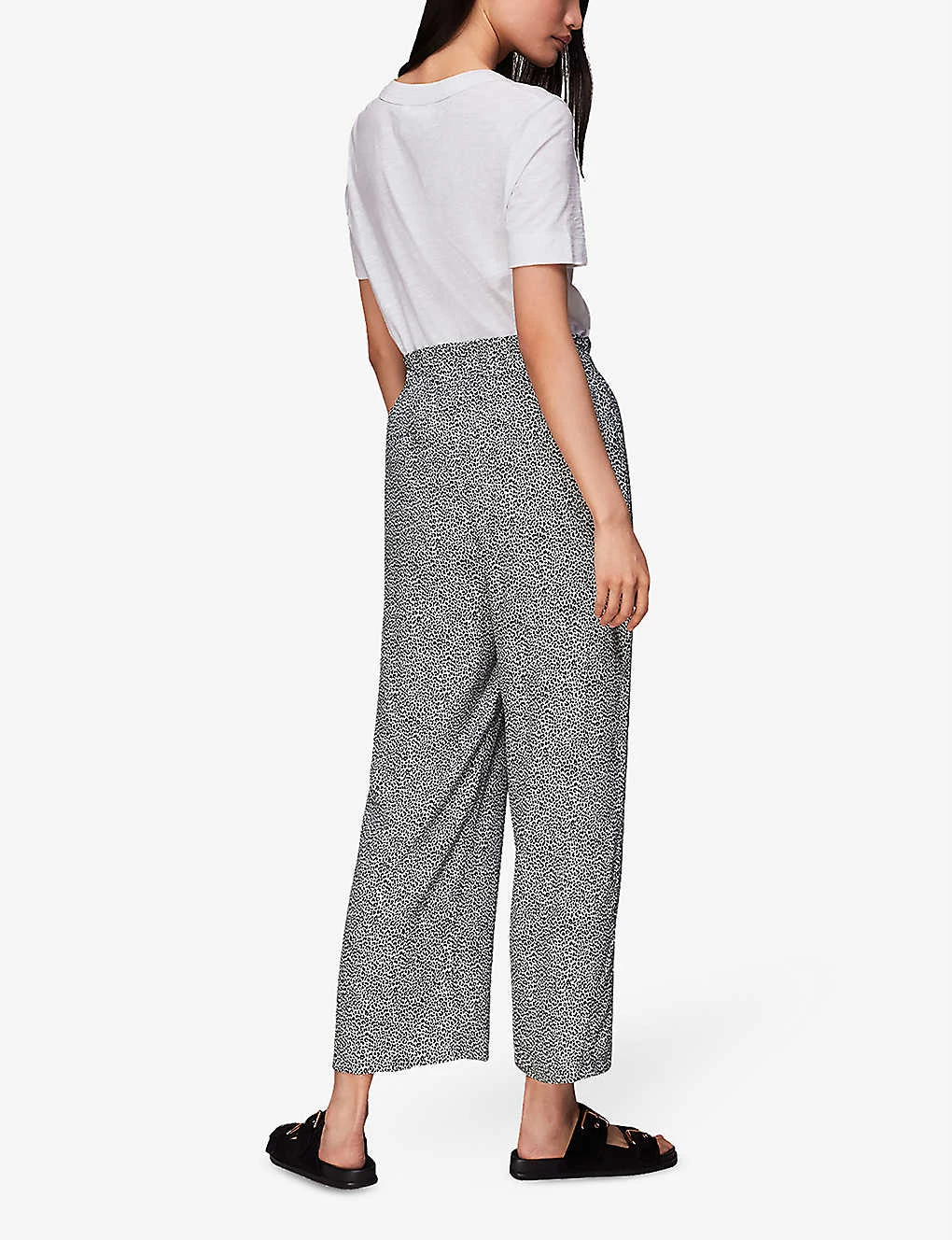 Whistles Leopard-print Elasticated-waistband Relaxed-fit Wide-leg High-rise Woven Trousers 4 Whistles Leopard-print Elasticated-waistband Relaxed-fit Wide-leg High-rise Woven Trousers - Image 4