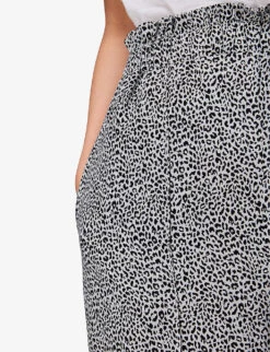 Whistles Leopard-print Elasticated-waistband Relaxed-fit Wide-leg High-rise Woven Trousers 9 Whistles Leopard-print Elasticated-waistband Relaxed-fit Wide-leg High-rise Woven Trousers -The Fashion Shop R03953964 BLACK ALT04