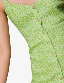 Whistles Checkerboard-print Button-front Linen-blend Midi Dress 12 Whistles Checkerboard-print Button-front Linen-blend Midi Dress -The Fashion Shop R03954856 MULTICOLOURED ALT05