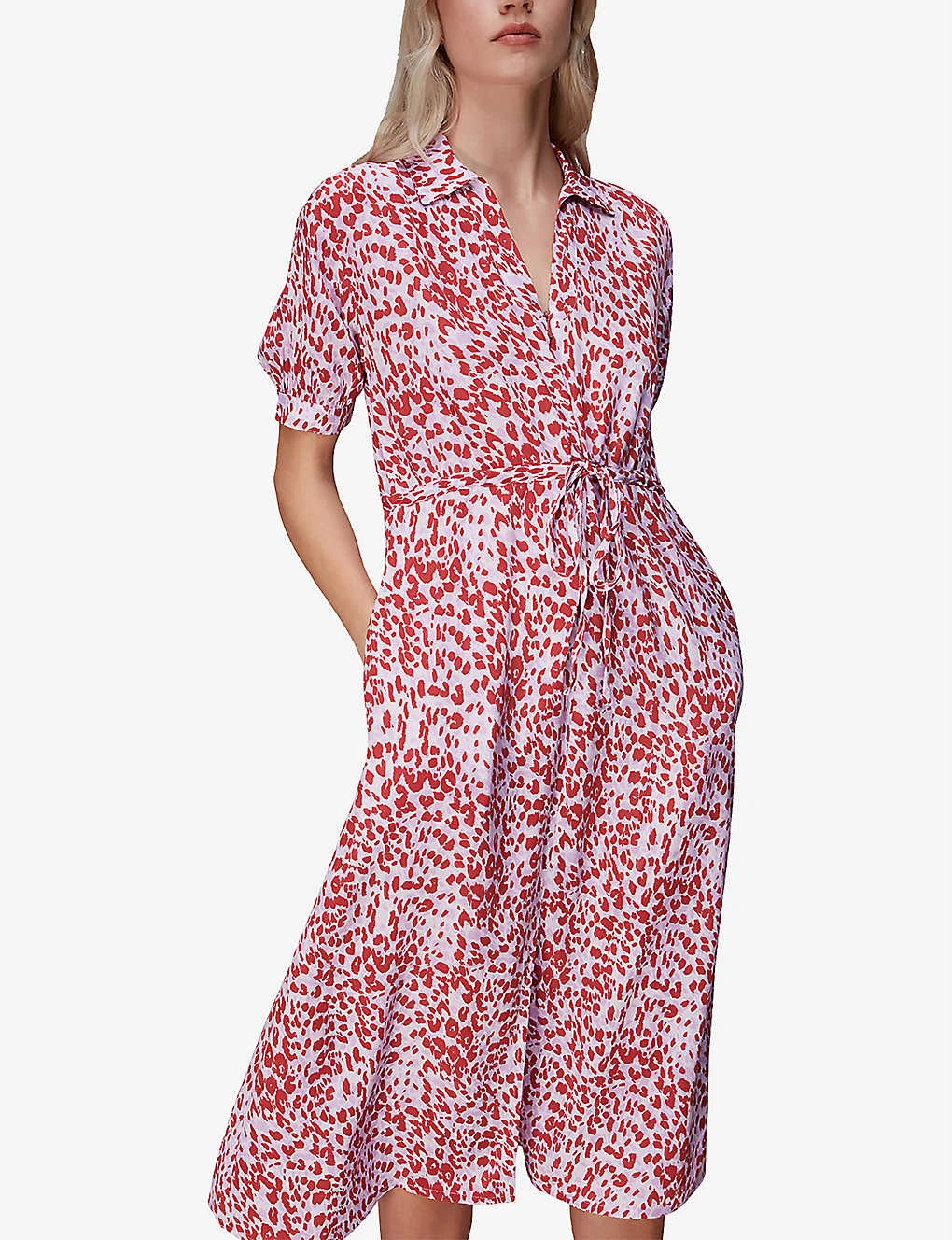 Whistles Summer Cheetah-print Woven Midi Dress 2 Whistles Summer Cheetah-print Woven Midi Dress - Image 2