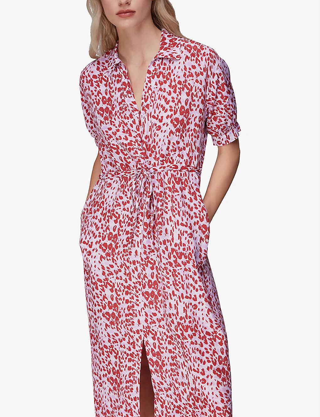 Whistles Summer Cheetah-print Woven Midi Dress 6 Whistles Summer Cheetah-print Woven Midi Dress - Image 6