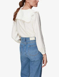 Whistles Lenny Frill-collar Woven Top 8 Whistles Lenny Frill-collar Woven Top -The Fashion Shop R03954858 WHITE ALT03