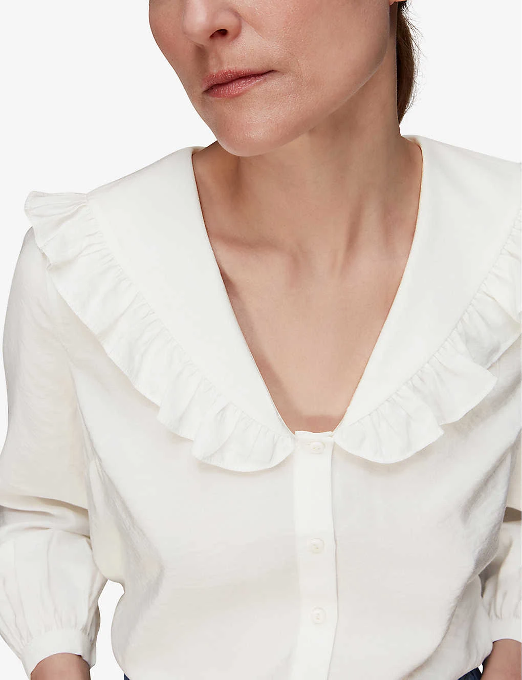 Whistles Lenny Frill-collar Woven Top 5 Whistles Lenny Frill-collar Woven Top - Image 5