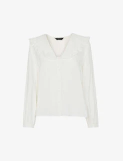 Whistles Lenny Frill-collar Woven Top