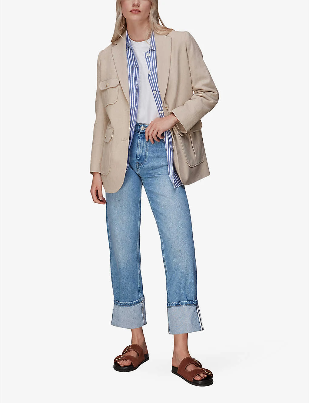 Whistles Authentic Alba Upturned-hem Straight High-rise Regular-fit Organic-denim Jeans 2 Whistles Authentic Alba Upturned-hem Straight High-rise Regular-fit Organic-denim Jeans - Image 2