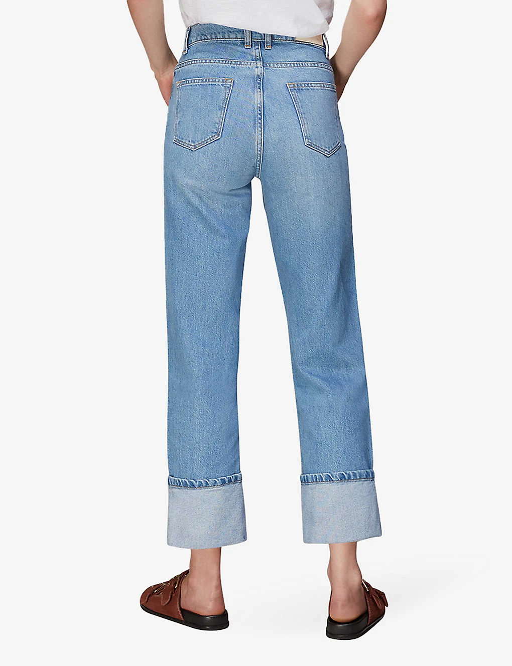 Whistles Authentic Alba Upturned-hem Straight High-rise Regular-fit Organic-denim Jeans 4 Whistles Authentic Alba Upturned-hem Straight High-rise Regular-fit Organic-denim Jeans - Image 4