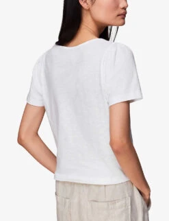 Whistles Square-neck Wrap-detail Cotton-jersey T-shirt 8 Whistles Square-neck Wrap-detail Cotton-jersey T-shirt -The Fashion Shop R03958296 WHITE ALT03