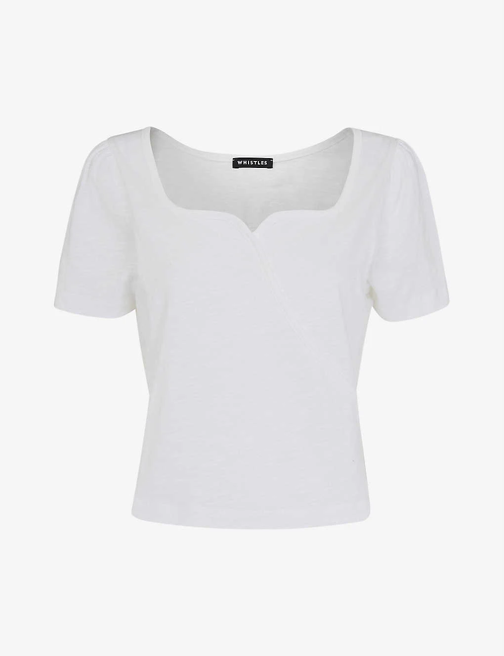 Whistles Square-neck Wrap-detail Cotton-jersey T-shirt 1 Whistles Square-neck Wrap-detail Cotton-jersey T-shirt