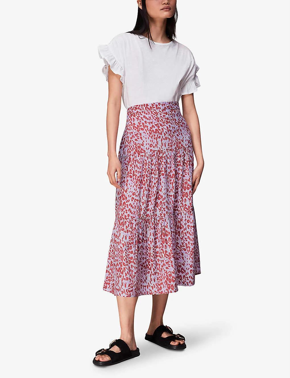 Whistles Summer Cheetah-print Woven Midi Skirt 2 Whistles Summer Cheetah-print Woven Midi Skirt - Image 2