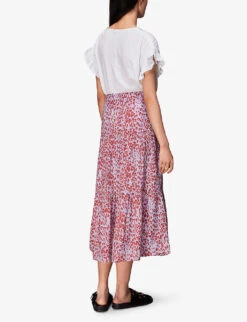 Whistles Summer Cheetah-print Woven Midi Skirt 9 Whistles Summer Cheetah-print Woven Midi Skirt -The Fashion Shop R03958304 MULTICOLOURED ALT03