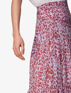 Whistles Summer Cheetah-print Woven Midi Skirt 10 Whistles Summer Cheetah-print Woven Midi Skirt -The Fashion Shop R03958304 MULTICOLOURED ALT04