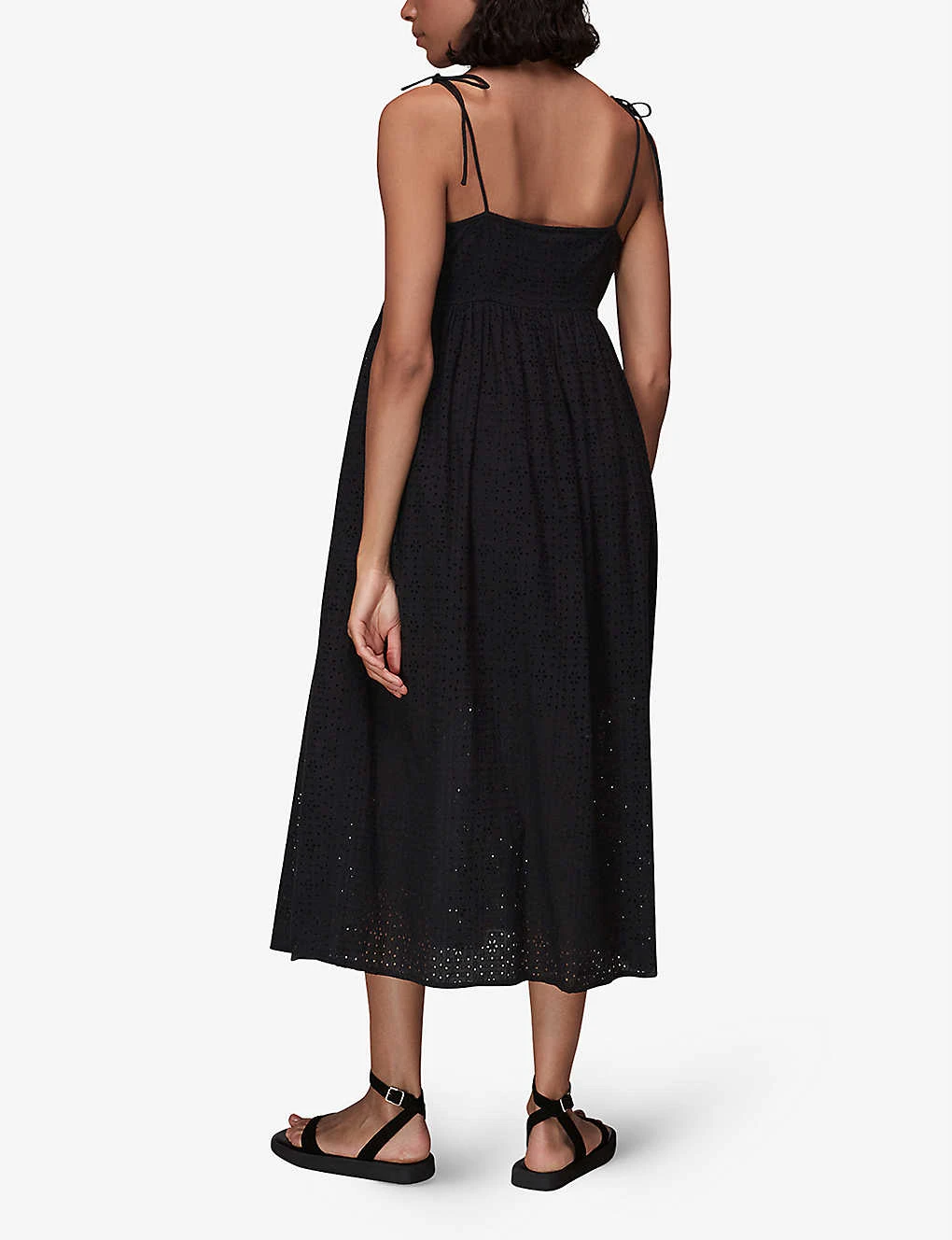 Whistles Mabel Broderie Anglaise Organic Cotton Midi Dress 4 Whistles Mabel Broderie Anglaise Organic Cotton Midi Dress - Image 4