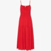 Whistles Gracie Smocked Crepe Midi Dress