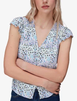 Whistles Tulip Floral-print Woven Blouse 8 Whistles Tulip Floral-print Woven Blouse -The Fashion Shop R03959797 MULTICOLOURED ALT02
