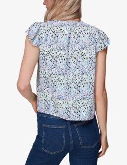 Whistles Tulip Floral-print Woven Blouse 10 Whistles Tulip Floral-print Woven Blouse -The Fashion Shop R03959797 MULTICOLOURED ALT04