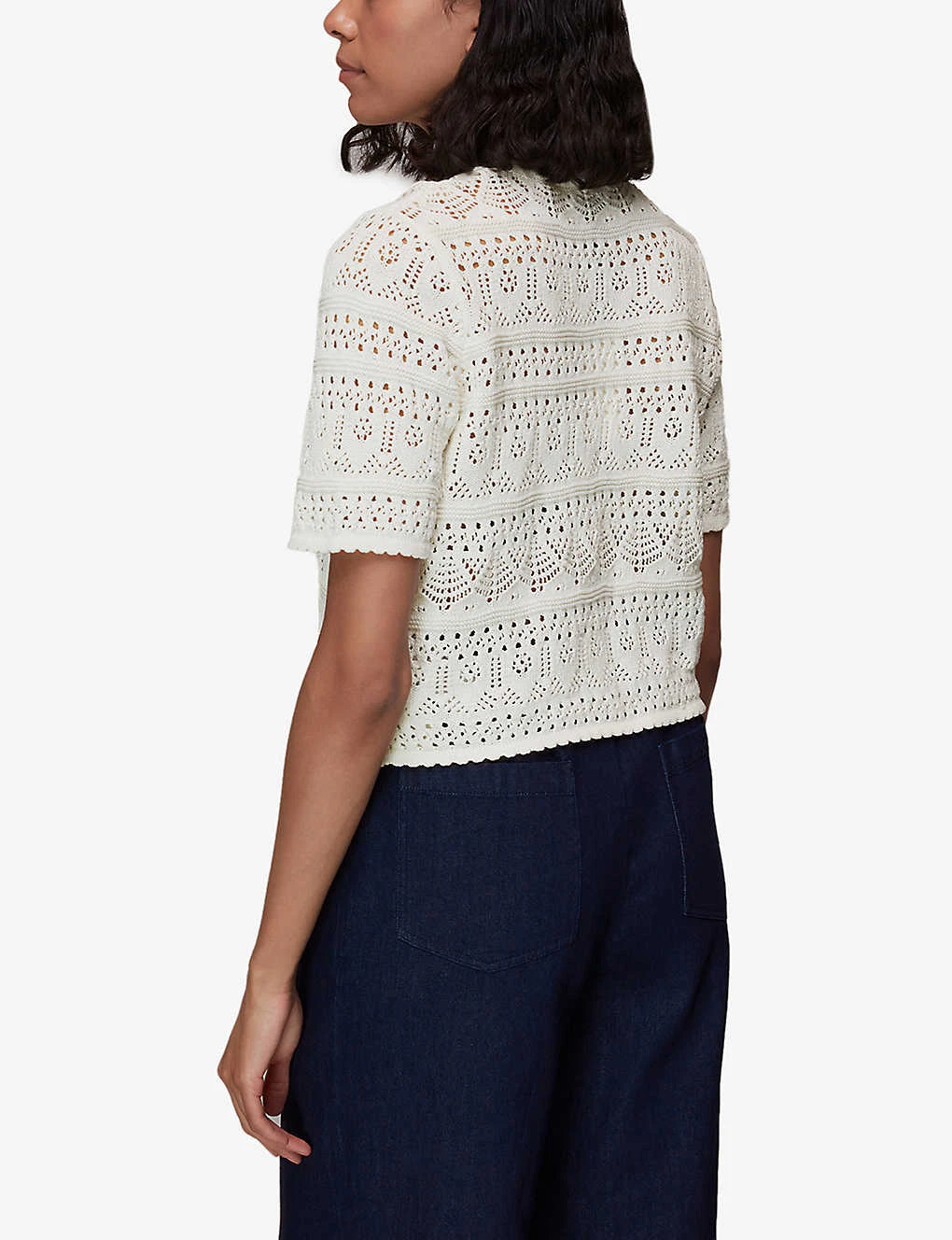 Whistles Elvie Crochet Cotton T-shirt 4 Whistles Elvie Crochet Cotton T-shirt - Image 4