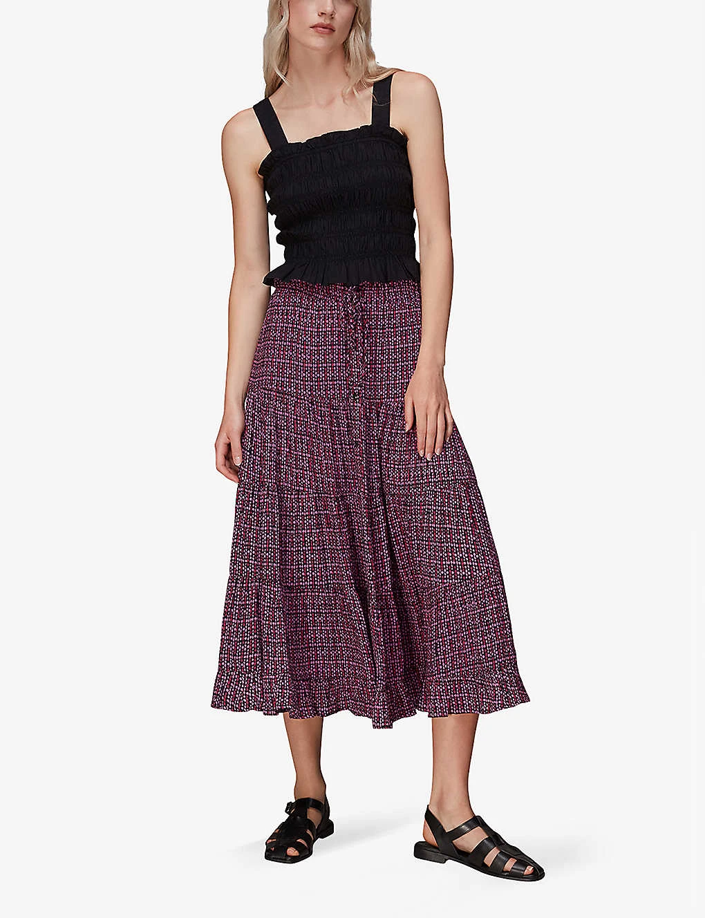 Whistles Twist Polka-dot Woven Midi Skirt 2 Whistles Twist Polka-dot Woven Midi Skirt - Image 2