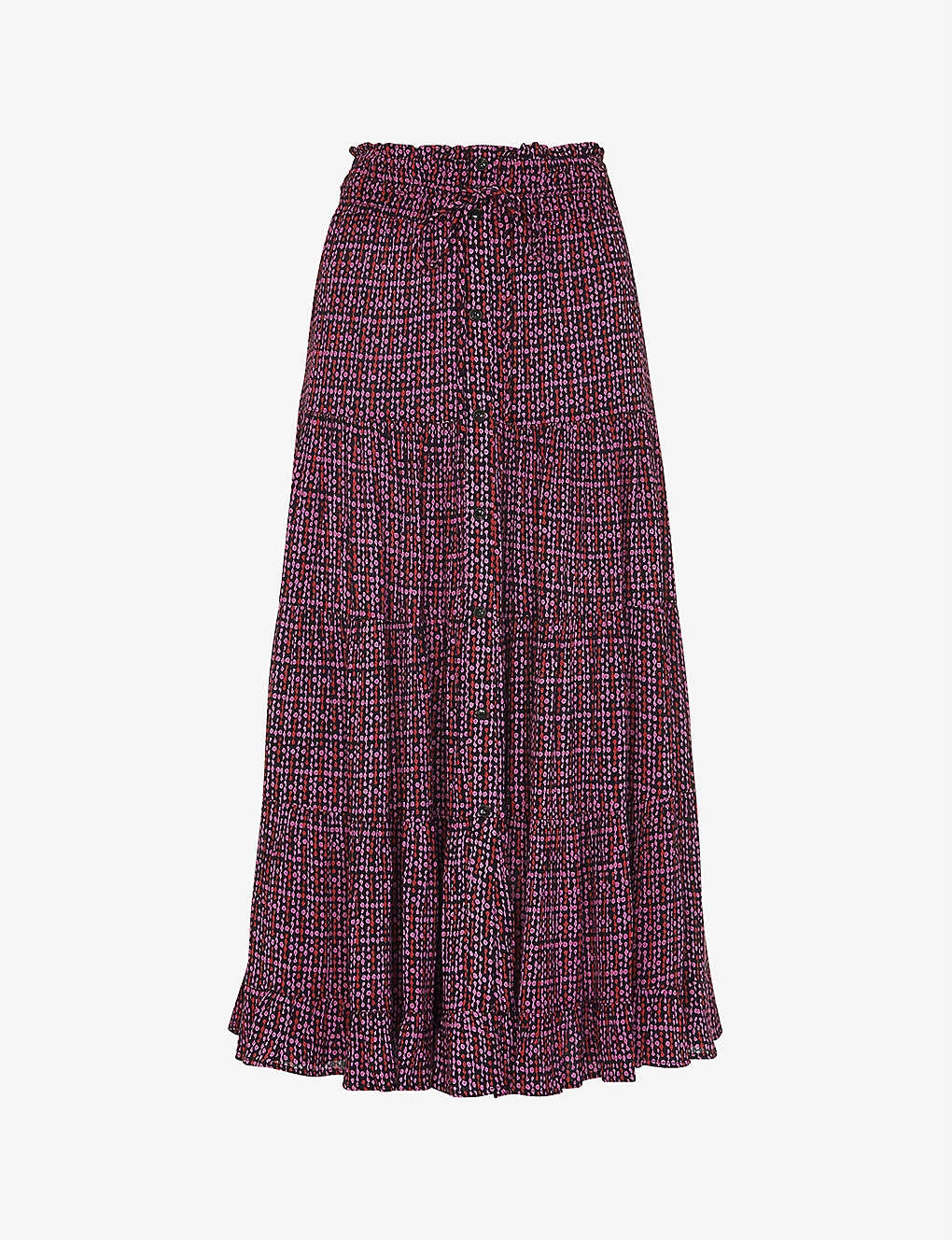 Whistles Twist Polka-dot Woven Midi Skirt 1 Whistles Twist Polka-dot Woven Midi Skirt