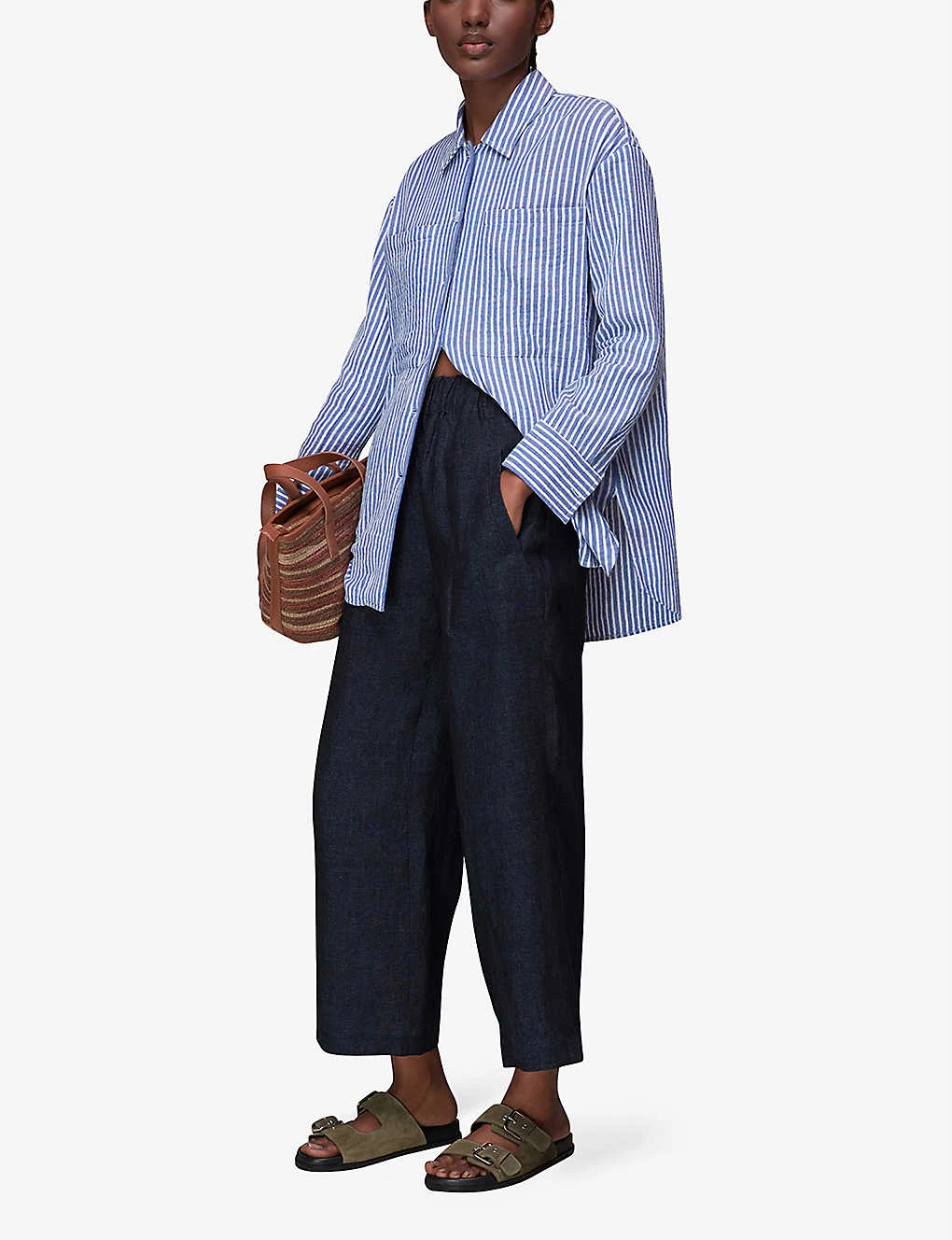 Whistles Relaxed-fit High-rise Linen Trousers 2 Whistles Relaxed-fit High-rise Linen Trousers - Image 2
