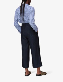 Whistles Relaxed-fit High-rise Linen Trousers 8 Whistles Relaxed-fit High-rise Linen Trousers -The Fashion Shop R03960613 NAVY ALT03