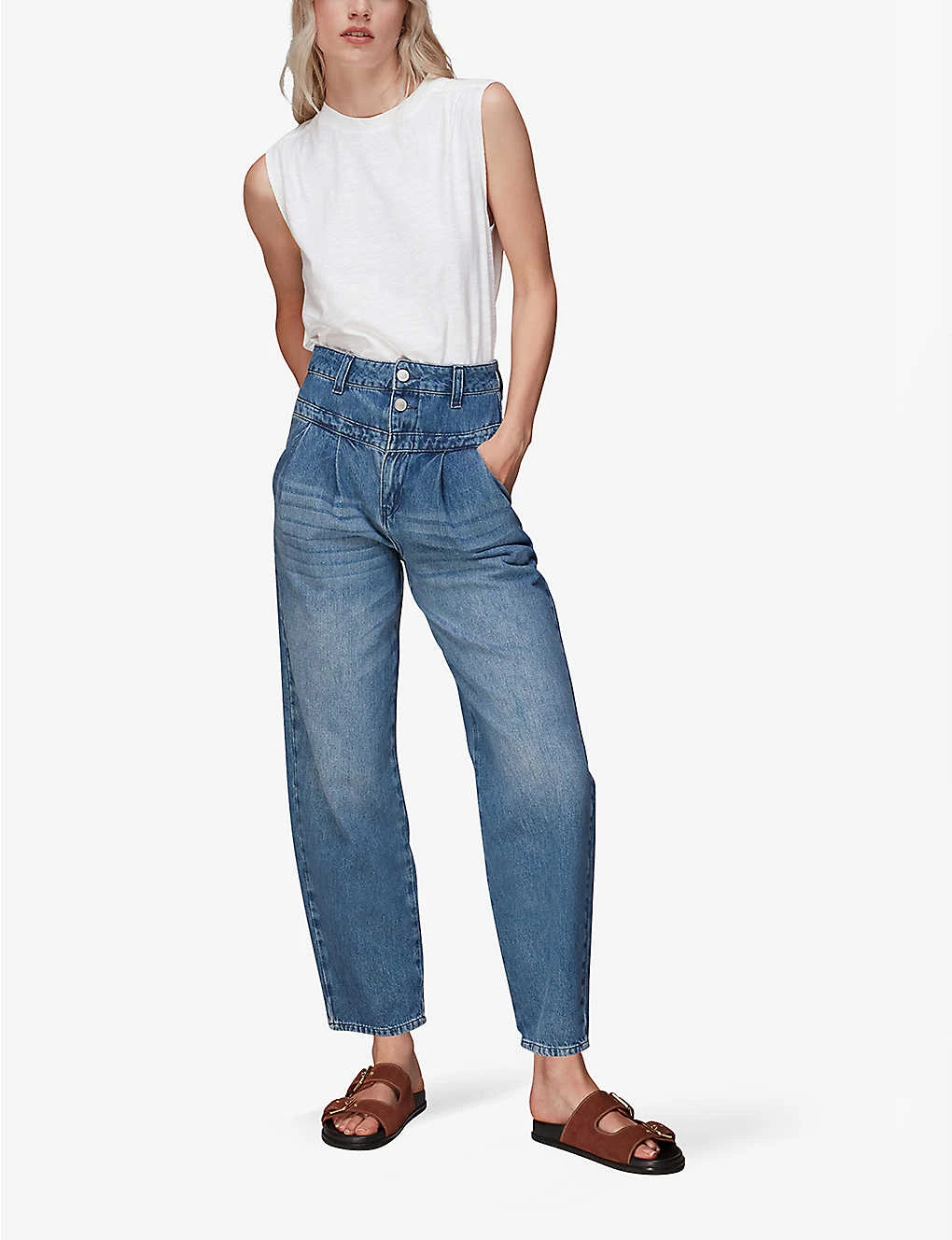 Whistles Sleeveless Relaxed-fit Cotton-jersey Top 2 Whistles Sleeveless Relaxed-fit Cotton-jersey Top - Image 2