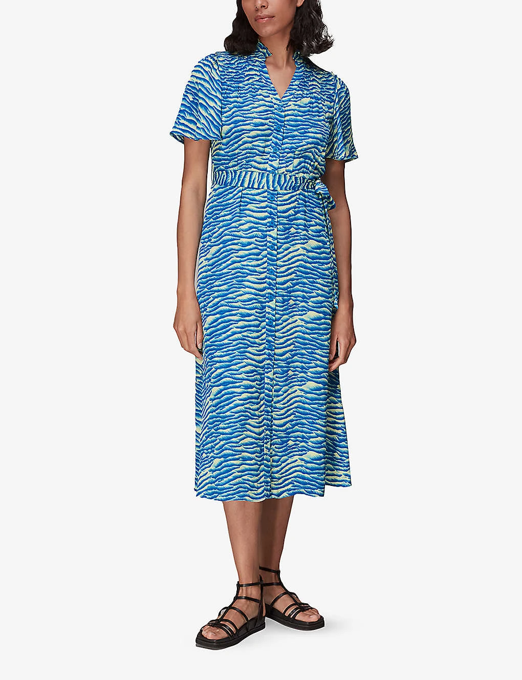 Whistles Seafoam Graphic-print Woven Midi Dress 2 Whistles Seafoam Graphic-print Woven Midi Dress - Image 2